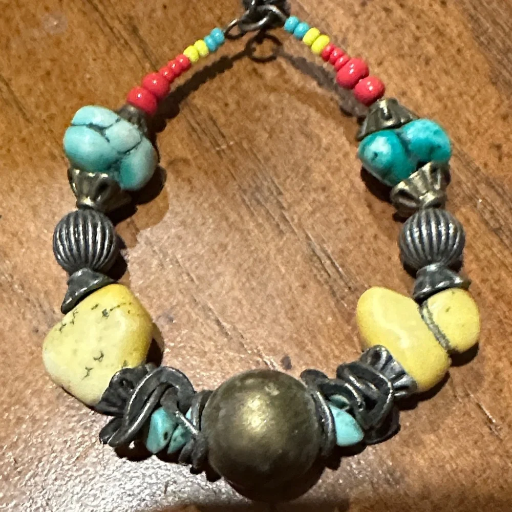 Colorful Beaded Hoop Earrings
